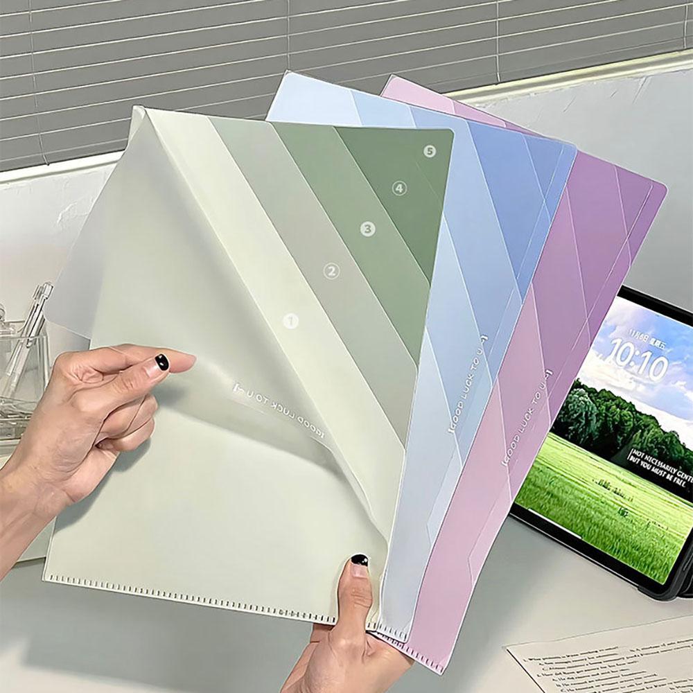 Page folder thickened gradient L-shaped vertical student test paper folder storage book large capacity