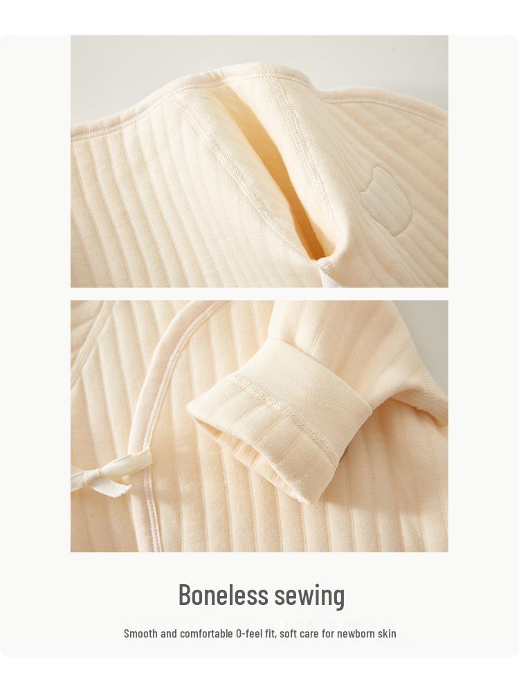 Jingqi Cotton-Padded Newborn Romper: Autumn/Winter Side-Opening Pajamas