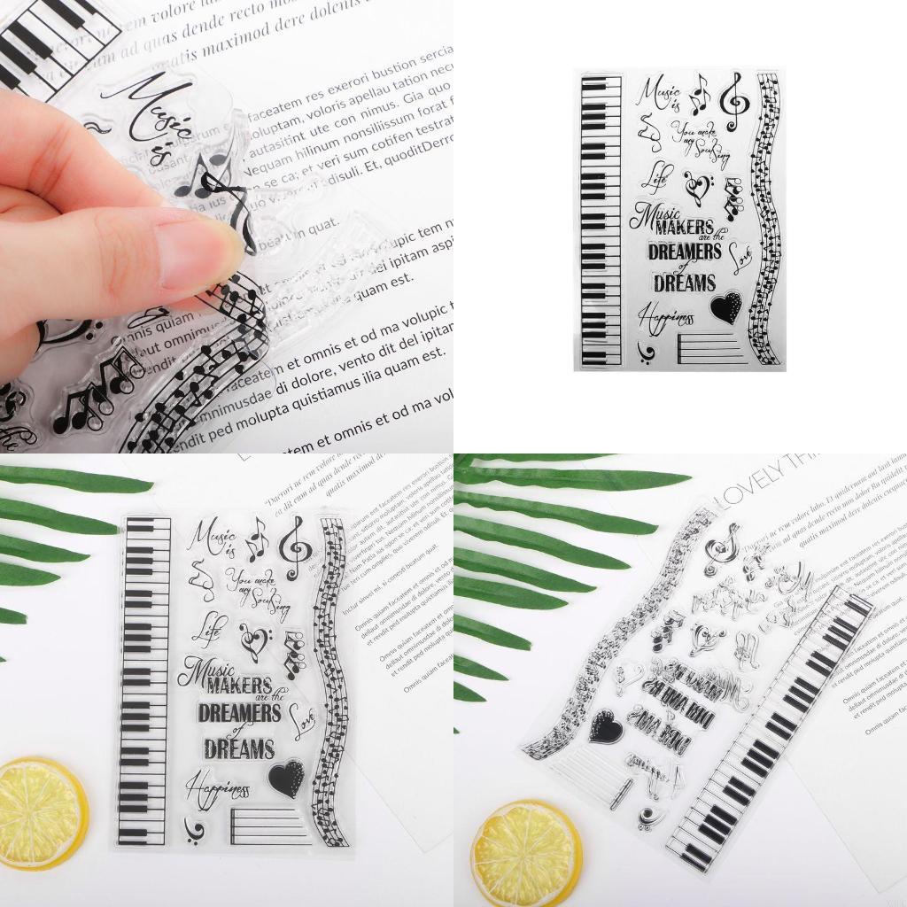 

Music Silicone Clear Stamp Musical Note Piano Transparent Seal Stamp X3UC чистый