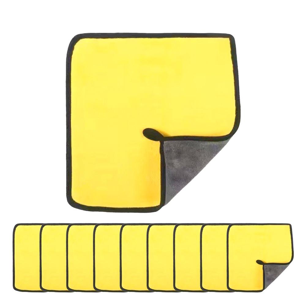 

5/10Pcs Ultra-Absorbent Microfiber Towel Double Sided Car Wash Towel Multifunctional Dishcloth Style 1