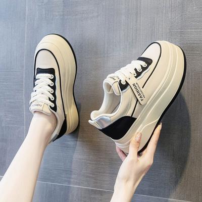 Muffin Platform Sneakers Women's Shoes 2025 Spring New Stepping On Shit Feeling Light and Versatile Showing Feet Small Casual Running Shoes