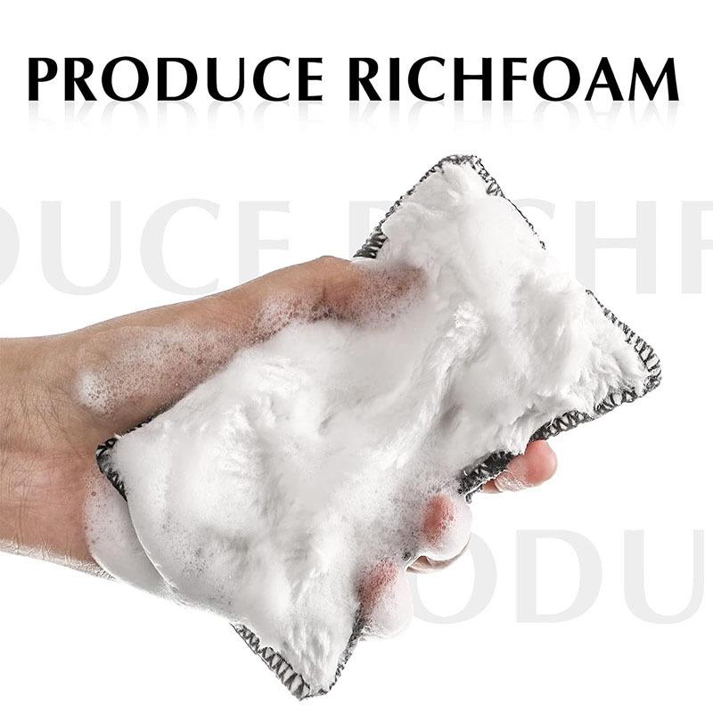 2-10Pcs Soft Double Side Microfiber Scrubbing Sponge Car Leather Cleaning Microfiber Towel Wax Sponge Auto Detailing Tools