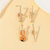 Guitar Theme 4 Enamel Brooches Vintage Inspire Musical Jewelry Detailed Pickup Design Clothing Bag Embellishment