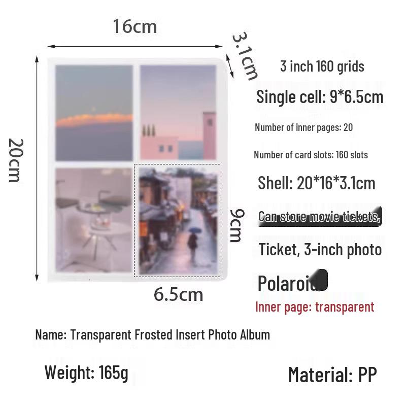 3-Inch Polaroid Photo Album: Small Card Holder for Photos, Postcards, Stickers, Movie Tickets, and Memories