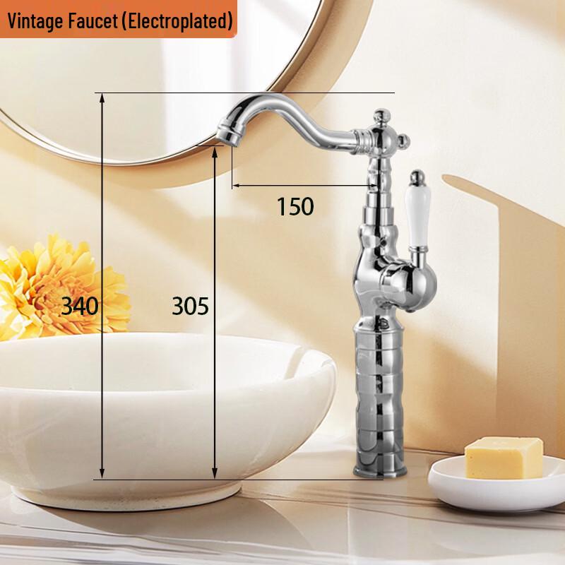 TLXT Heightened Bathroom Countertop Faucet