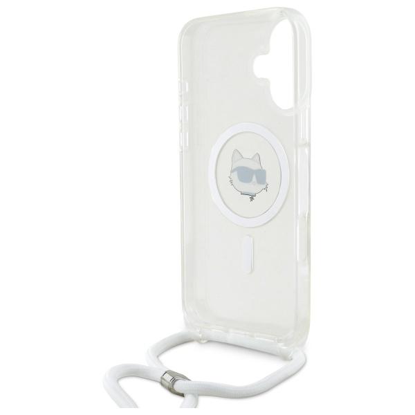 Karl Lagerfeld Klhmp16Shcchnt Iphone 16  6.1 Hardcase Transparent Iml Choupette Head & Cord Magsafe