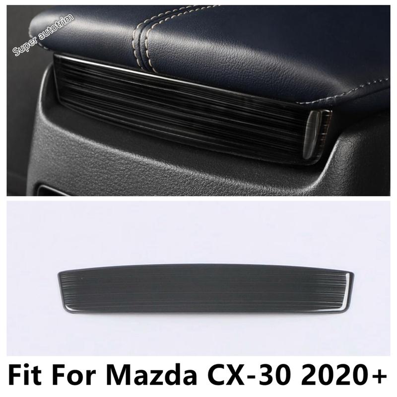 Car Rear Armrest Box Panel Decoration Sequ Cover Trim For Mazda CX-30 - 2025 Stainless Steel Accessories Interior Refit