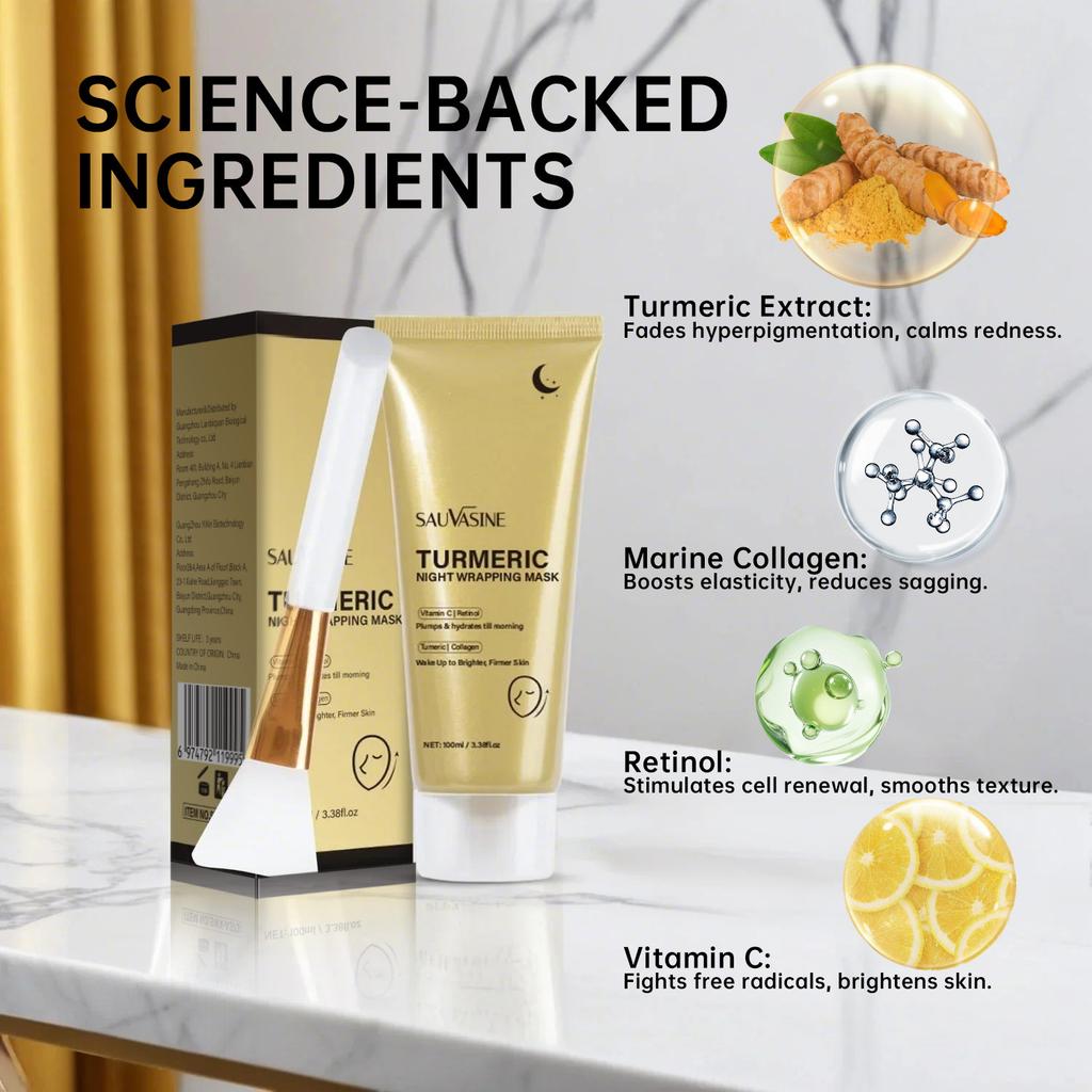 SAUVASINE Turmeric Night Mask Hydrating Repair Brightening Sleeping Mask Leave-On Skincare