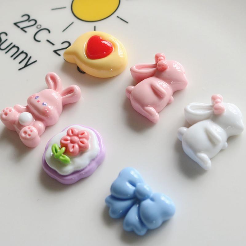 10 Pcs New Mini Cute Cartoon Butterfly Junction Rabbit Resin Scrapbook Diy Jewellery Hairpin Accessories Decorate Craft A80