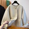 2026 Winter Korean Style Cotton Padded Jacket - High-End, Collarless, Loose Fit, Warm, and Versatile