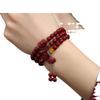 Triple Circle Murui Cinnabar & Purple Gold Sand Zodiac Bracelet for Women