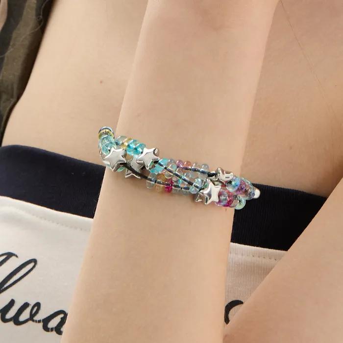 Crystal Star Layered String Bracelet