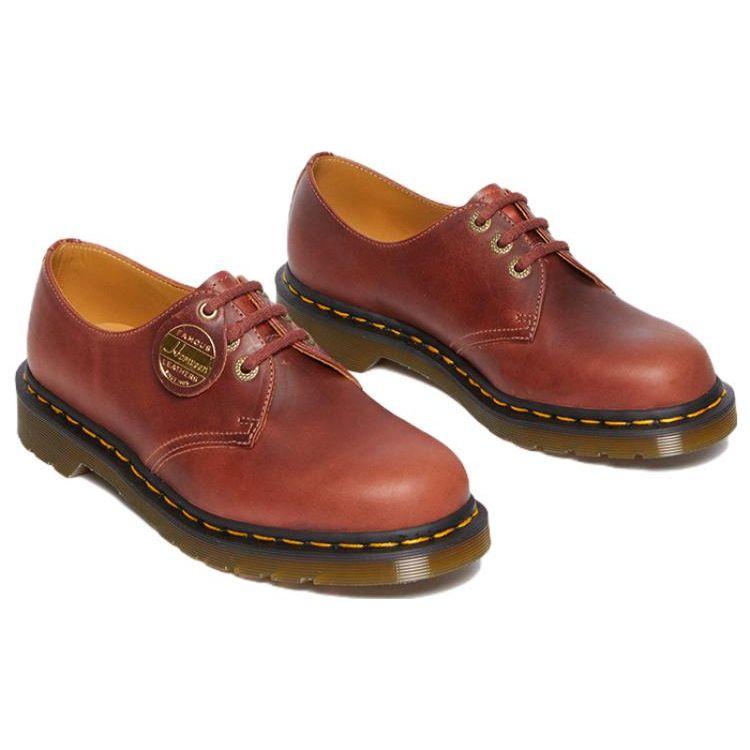 Dr. Martens 1461 Leather Comfortable Low-Top Casual Shoes Unisex Casual Shoes Red Brown 30580293