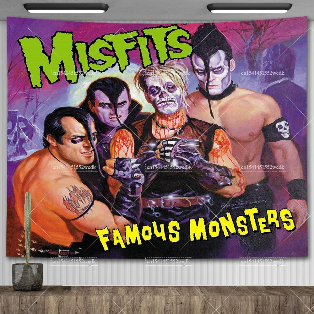 American Punk Band Misfitss Poster Banner Flag Rock Band Wall Tapestry Mural Metal Music Album Cover Home Decoration Fans Gifts