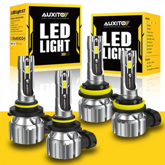 AUXITO Combo 4 9005 + H11 LED Headlight Kit Bulbs High Low Beam White 80000LM