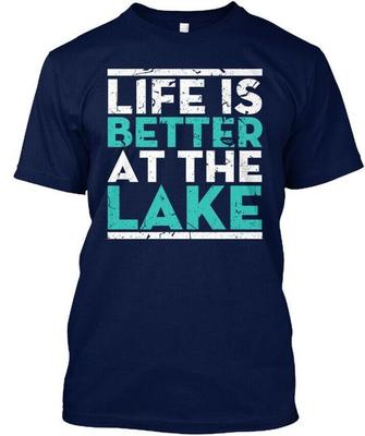 Life Lake Standardowe Śmieszne Prezenty Koszulka Koszulka Wyprodukowano w USA Rozmiar S do 5XL