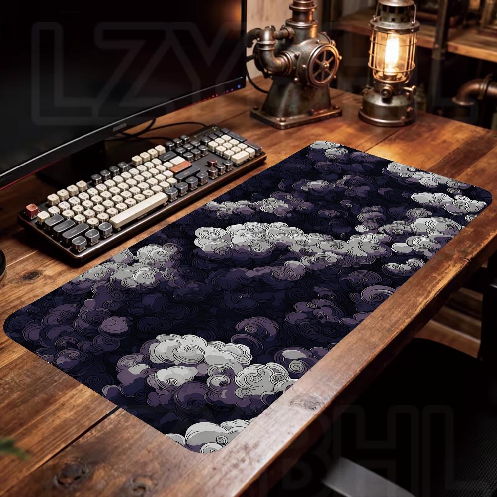 Japanese Clouds Mouse Pad Rubber Anti-slip Gaming Desk Mat XXL Gaming Office Desk Mat With Stitched Edge Keyboard Long Mousepads