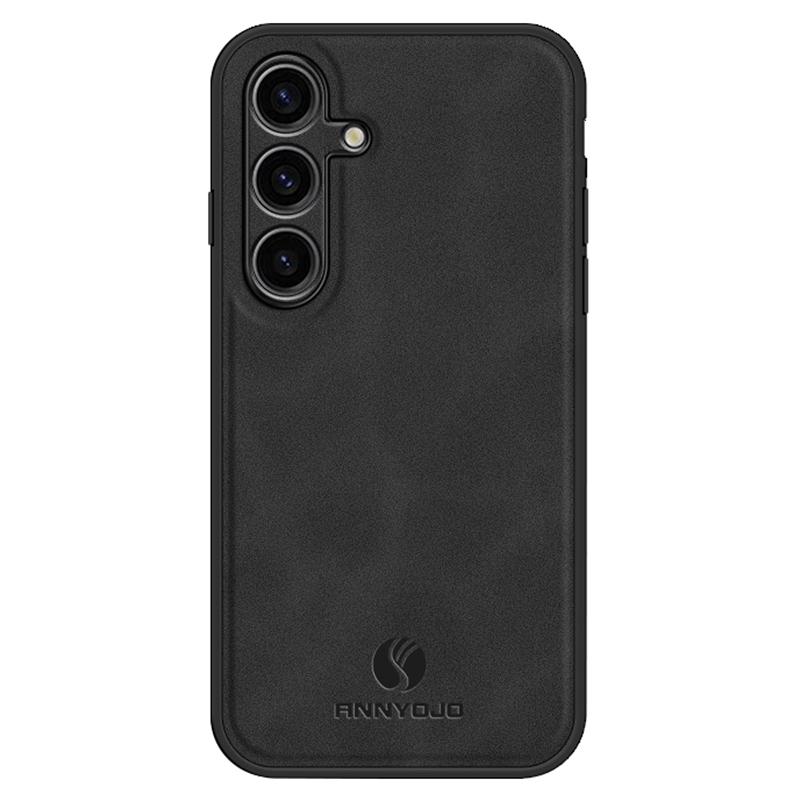 ANNYOJO For Samsung Galaxy S23 FE Case PU Leather+PC+TPU Back Guard Phone Cover