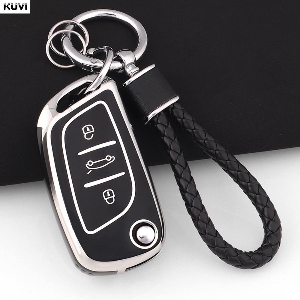 Tpu Car Folding Key Case Cover Shell Fob For Citroen C1 C2 C3 C4 C5 Xsara Pica For Peugeot 306 407 807 For Ds Ds3 Ds4 Ds5 Ds6
