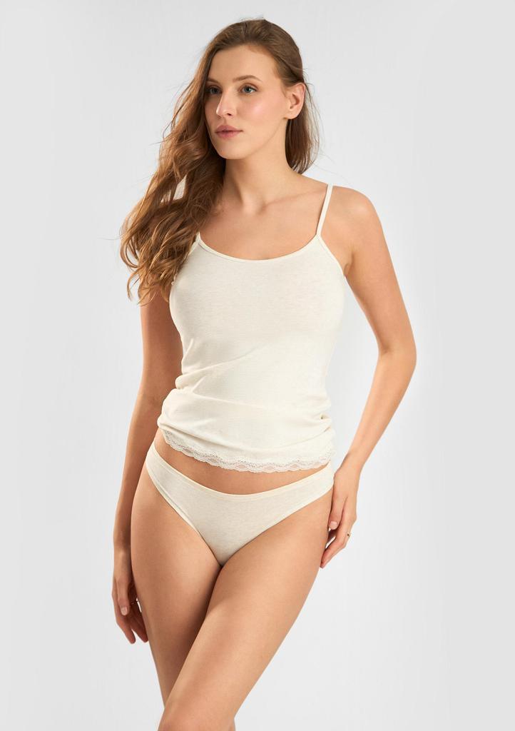 Figi damskie brazyliany z naturalnej bawełny organicznej Natural Cotton Ecru 1447 Sielei SIELEI 1447 FIGI BRAZYLIANY NATURAL COTTON ecru S