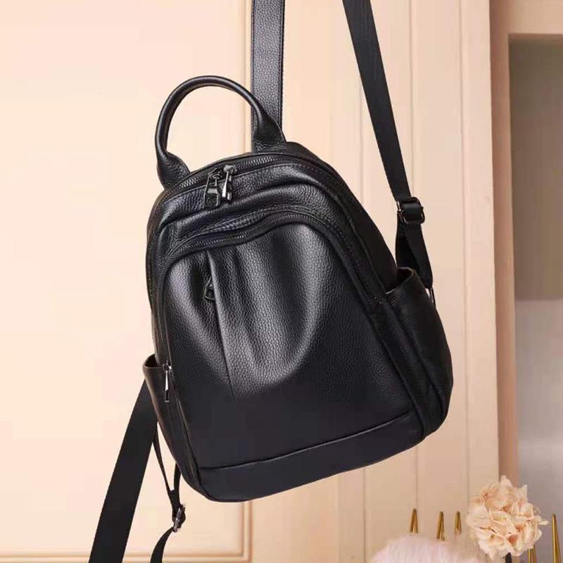 Leather Women S Bag First Layer Cowhide Casual Backpack Fashion 100 Women S Backpack Douyin Live 8079