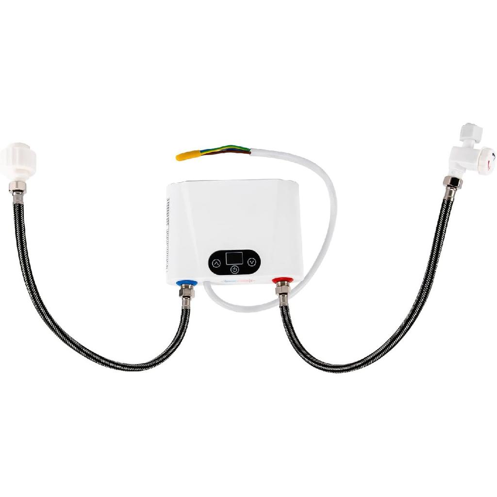 Electric Tankless Water Heater 220v 5.5kw Water Heater for Home Instant Mini Smart for Under Sink Kitchen 5500w White