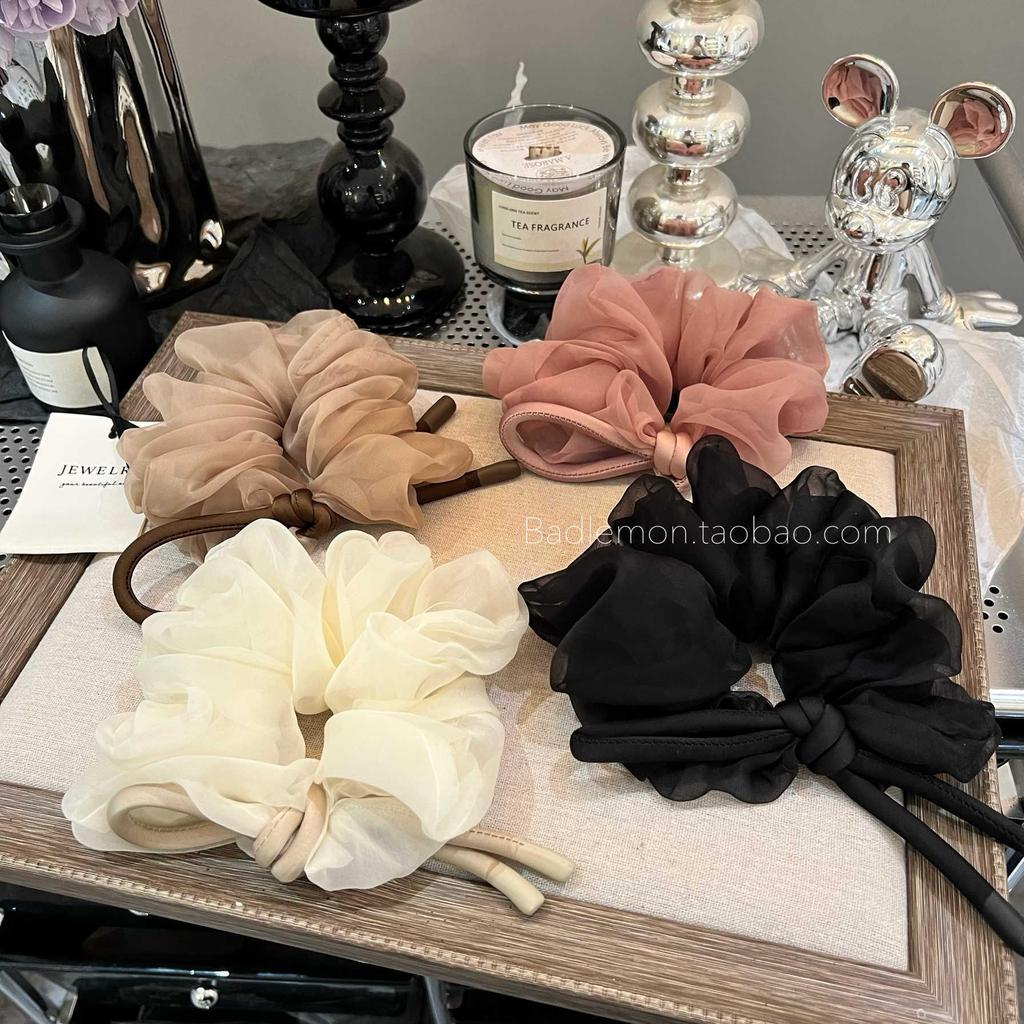 Elegant Silk Butterfly Knot Hair Tie - Fluffy, Sweet, High-Class Ponytail Holder