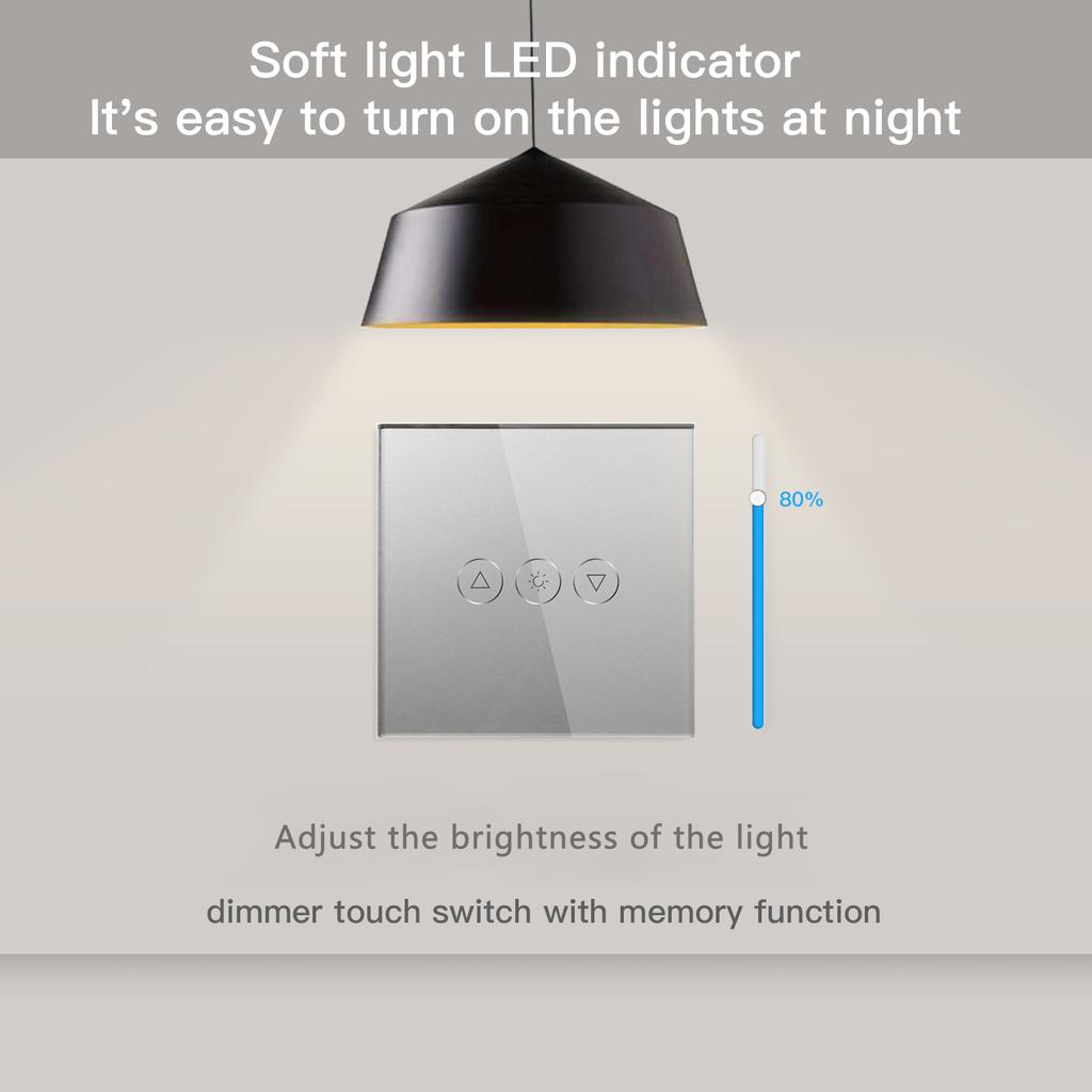 BSEED EU Touch Wifi Light Dimmer 1 Gang Smart Wireless Wifi Dimmer White Black Golden Colors For Smart Home