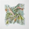 Silk Scarf Women Green Trees Print Square Scarves Wraps Bandana Small Hijab Foulards Lady Tie Headband Neckerchief