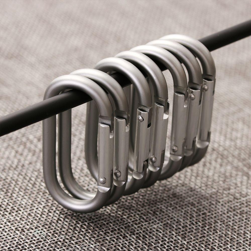 2/5/10pcs Safety Outdoor tool Alloy Aluminum Rings Camp Mountaineering Hook Travel Kit Climing Carabiner Buckle Keychain