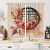 Sakura Curtains Hd Digital Print Sheer Polyester Living Room Bedroom Asian Design Pocket Rod Top Elegant Darkening Made Of Window Treatment