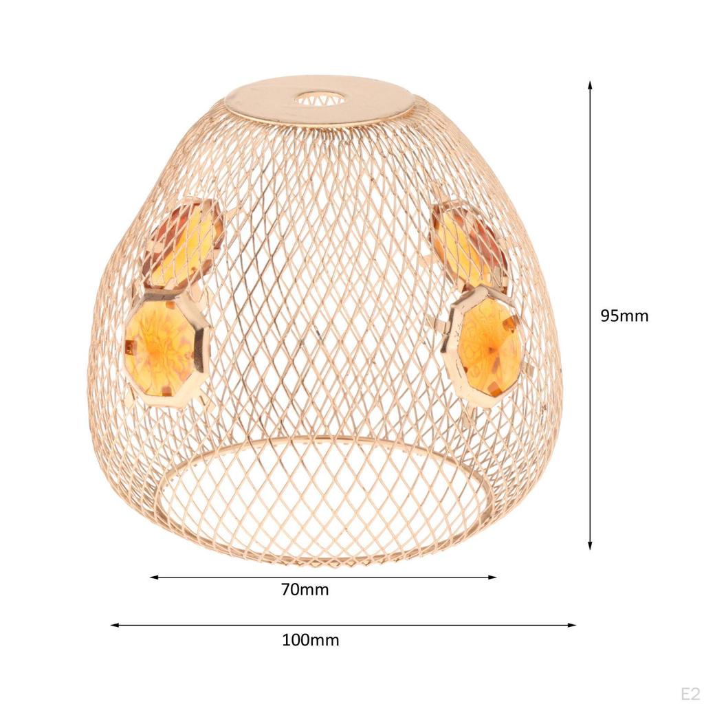 Metal Wire Cage Lamp Guards, Mesh Pendant Light Shade, Hollow Out Bulb Cover, Ceiling