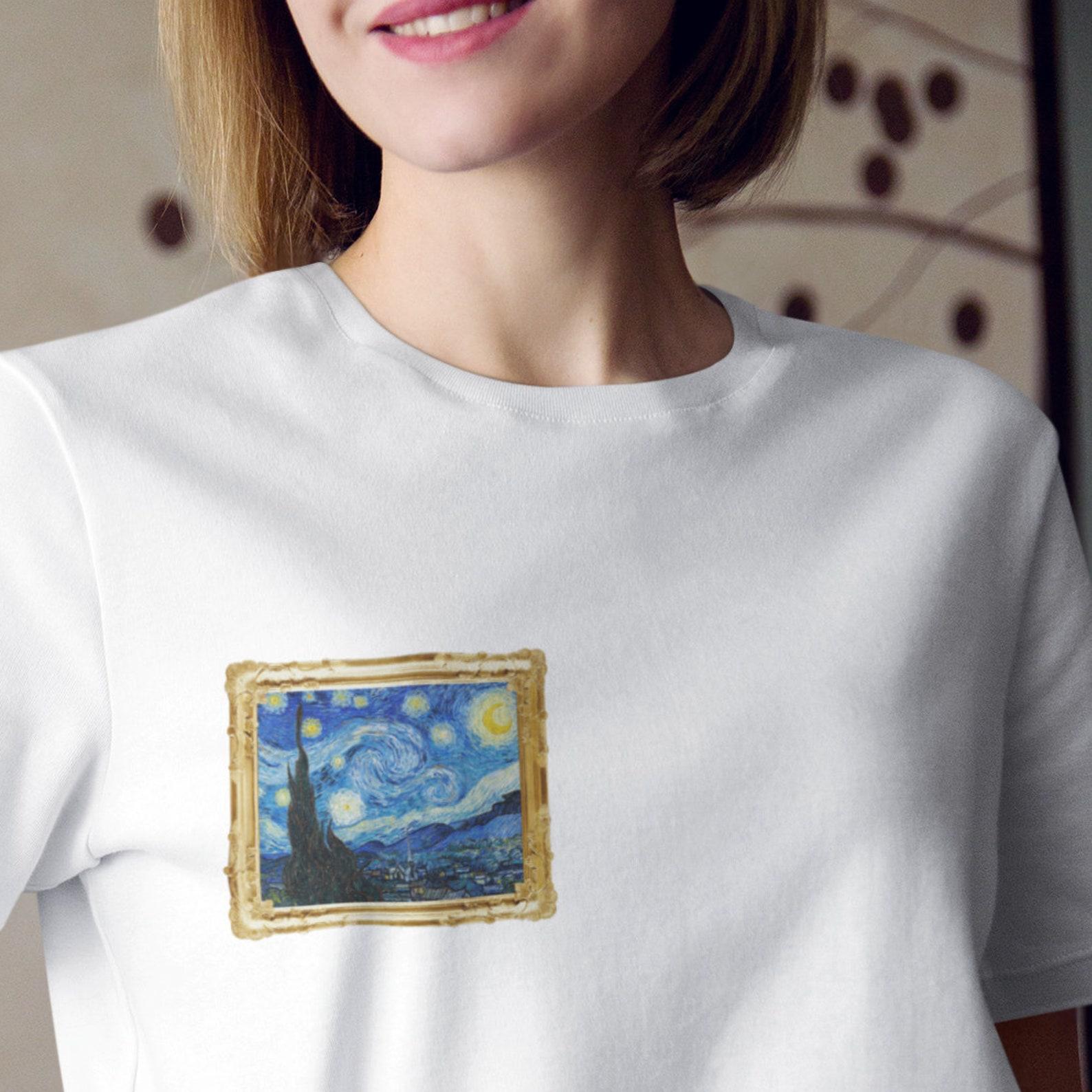 Starry Night Van Gogh T-shirt: Modern Art Tee L