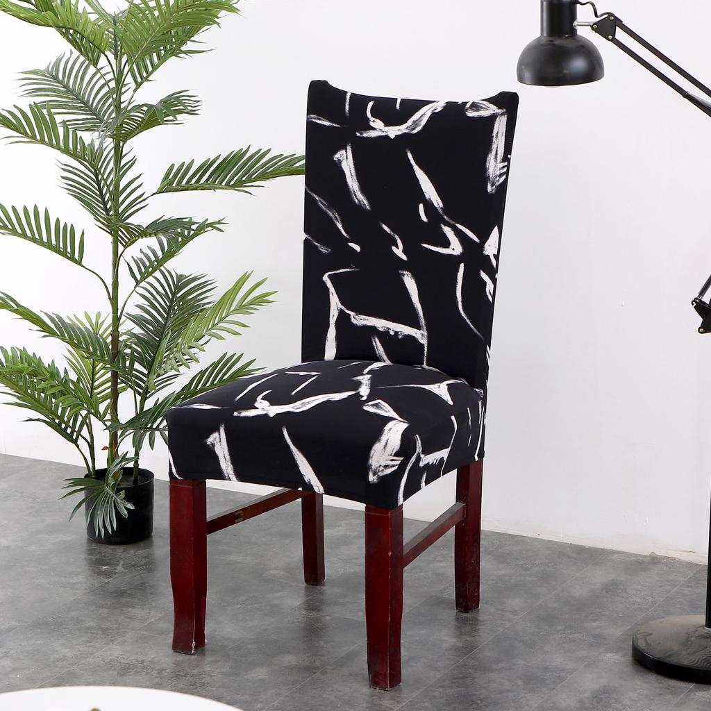 1/2/4/6Pcs Dining Room Decor Printed Removable Washable Dining Chair Covers Stretch Super Fit Seat Slipcover for Hotel Wedding Party Decoration