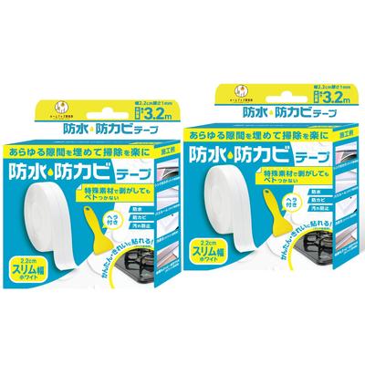 Slim Masking Transparent and Gap Gap Kitchen Gap Clear and White of 2 White Tape, White, Tape, Putty, Anti-Mold Tape, Filler, Thin, 2.2cm Wide, (Set