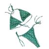 Women's Triangle String Bikini Set Adjustable Tie Swimwear Two Piece Swimsuit with Removable Pads and Ring Detail for Beach Pool