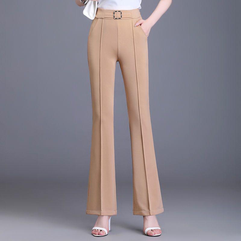 Autumn New Style Slim-fit High-waisted Wide-leg Suit Pants for Women – Stretchy, Comfortable, and Flattering