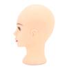 Bald Mannequin Head PVC Soft Delicate Bald Head Model with Universal Bracket Interface for Makeup Wig Hat Display