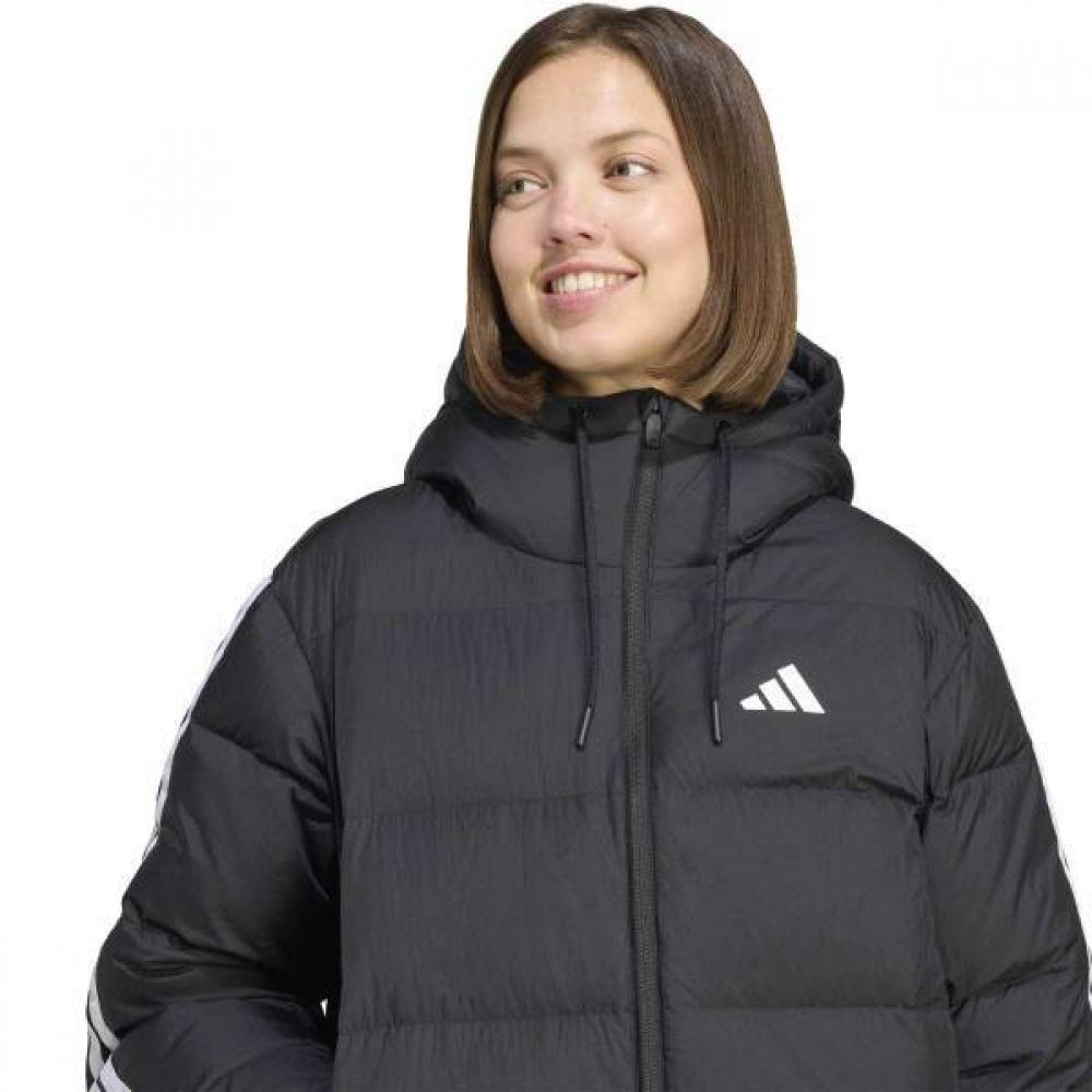 Adidas Women Essentials Climawarm 3 Stripe Hood Down Jacket