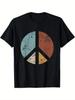 100% Cotton Vintage Distressed Design Tee Retro Vintage Distressed Design Peace