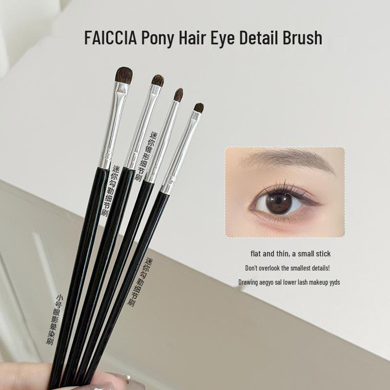 Eye Makeup Brush Set: Precision Eyeshadow, Inner Corner, Under-Eye Bag, Eyeliner, Outer Corner.