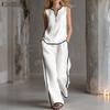 Completi da Donna Due Pezzi Casual: Top a Gilet Senza Maniche e Pantaloni Lunghi