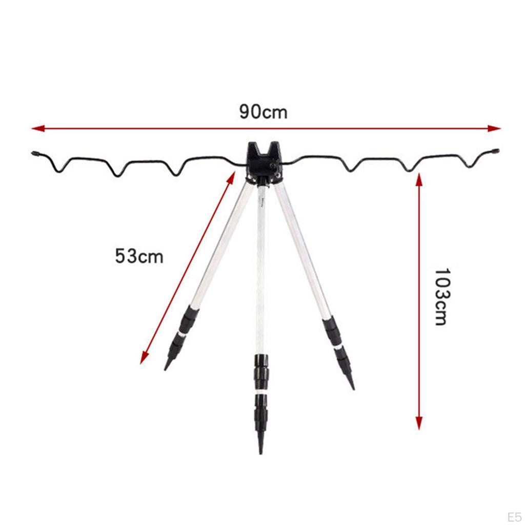 Collapsible Rods Tripod Stand Holder Portable Bracket for Outdoor Rod Beach Pier
