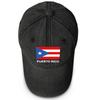 Flag of Puerto Rico Print Snapback Sun Hat, Patriotic Sports Hat Retro Raw Brim Curved Brim Trendy Adjustable Baseball Cap
