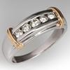 Aesthetic Inlaid White CZ Women's Ring Trendy Two Color Geometry Daily Wear Party Jewelry Anniversary Gift