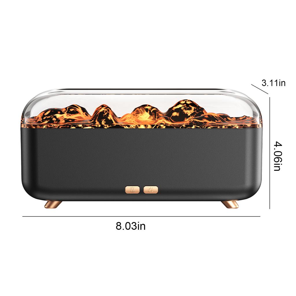 300ml Simulated Fireplace Aroma Diffuser Essential Oil Flame Air Humidifier Colorful Ambiance Night Light Creative for Home Gift