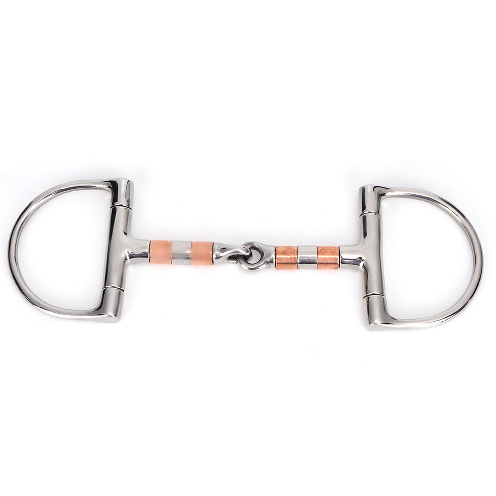 Roestvrij Staal D-ring Bit Bit Paard Gereedschap Accessoires Mond met Koperen&RVS Rollers white