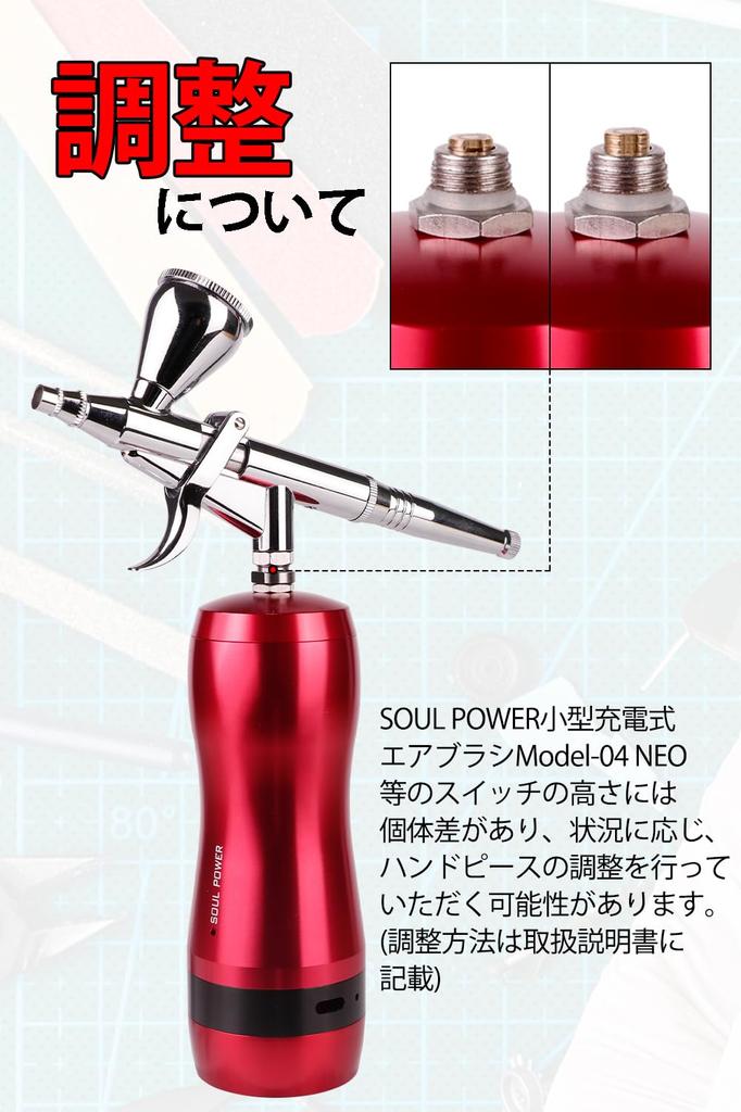 SOUL POWER Airbrush Trigger Type Handpiece with Separate Cup, 0.3mm Diameter, for Plastic Model Painting, Art, and DIY