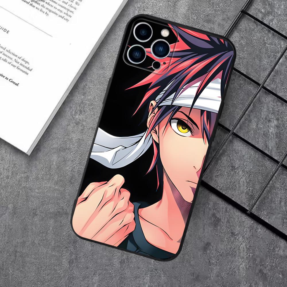 Shokugeki No Soma Handyhülle Für iPhone 16 16e 15 14 13 12 11 Plus Mini Pro Max Weiche schwarze Stoßfeste Hülle