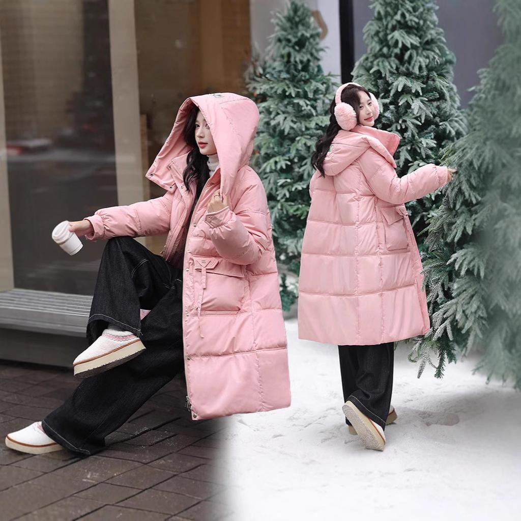 In Winter, The New Long Korean Version of Loose Down Cotton-padded Clothes Is Long and Thick Over The Knees.